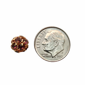 Czech rhinestone disco ball round beads 6pc gold amethyst 8mm