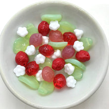 Load image into Gallery viewer, Czech glass beads 36pc strawberry fruit shaped mix with leaves &amp; flowers #1
