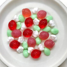 Load image into Gallery viewer, Czech glass strawberry fruit beads 36pc tiny leaves and flowers #3
