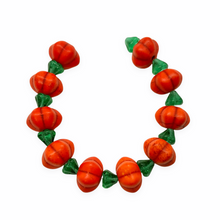 Load image into Gallery viewer, Autumn orange pumpkin beads charms dyed howlite Czech glass 10 sets 13mm-Orange Grove Beads
