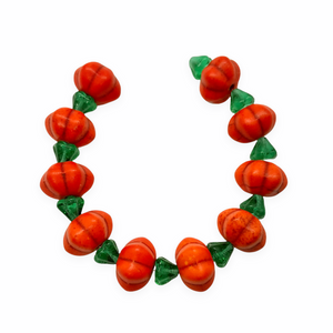 Autumn orange pumpkin beads charms dyed howlite Czech glass 10 sets 13mm-Orange Grove Beads