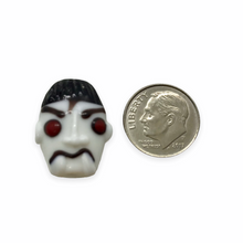 Load image into Gallery viewer, Dracula vampire Halloween lampwork focal glass beads 4pc

