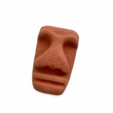 Load image into Gallery viewer, Tiki pendant red brown clay 42x27x18mm ceramic unglazed terracotta #1-Orange Grove Beads
