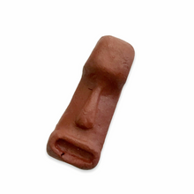 Load image into Gallery viewer, Tiki face pendant brown clay 53x21x15mm ceramic unglazed terracotta-Orange Grove Beads
