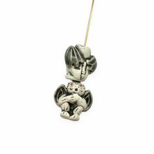 Load image into Gallery viewer, Tiny winged gargoyle beads Peruvian ceramic 4pc 14x14mm
