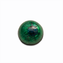 Load image into Gallery viewer, Rare antique Czech glass peacock eye cabochon 1pc blue green foil 10mm-Orange Grove Beads
