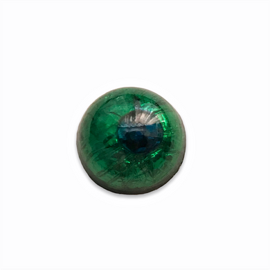 Rare antique Czech glass peacock eye cabochon 1pc blue green foil 10mm-Orange Grove Beads