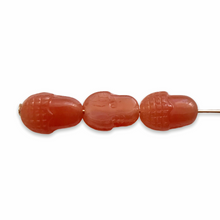 Load image into Gallery viewer, Vintage German glass fall acorn shaped nailhead beads 10pc red brown 8x6mm-Orange Grove Beads
