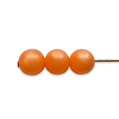 Vintage moonglow lucite round beads 30pc orange 6mm-Orange Grove Beads