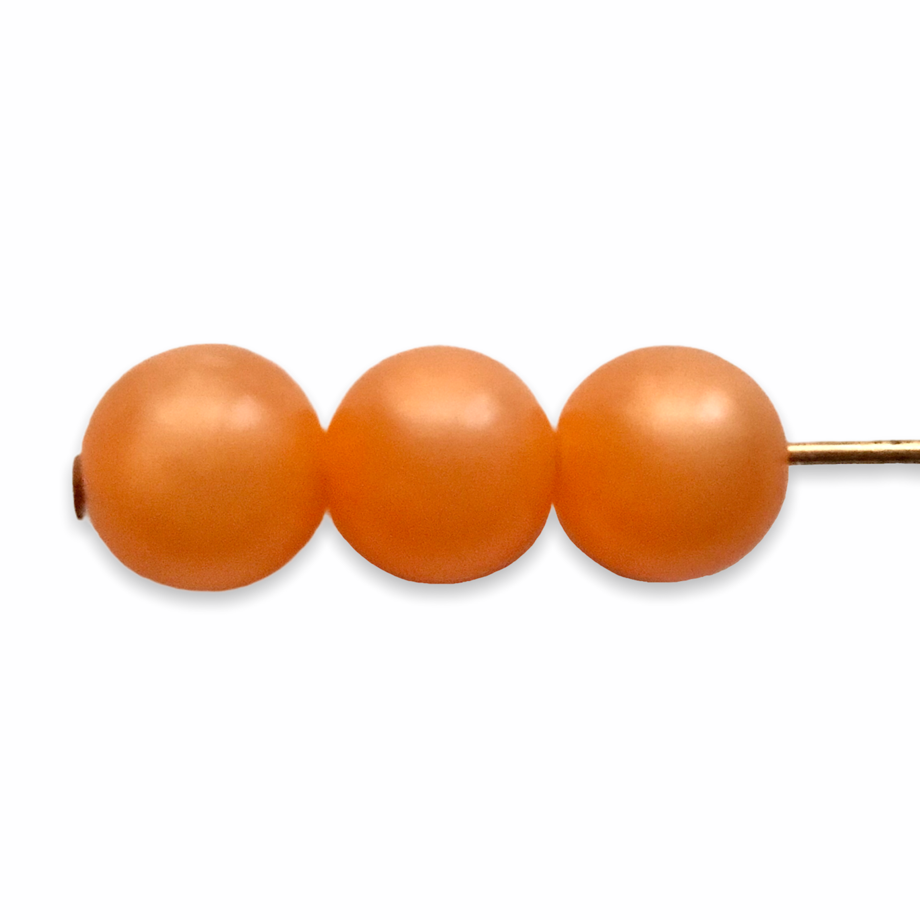 12 Vintage Matte Orange Acrylic Round Smooth Cabochons – 30mm – Flat Back