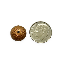 Load image into Gallery viewer, Vintage natural copper textured fall acorn bead caps 4pc 12.5mm

